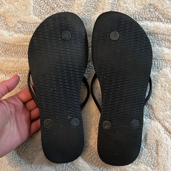 Havaianas Slim Crystal Flower Flip Flop 37/38 7/8 Black - Picture 4 of 4